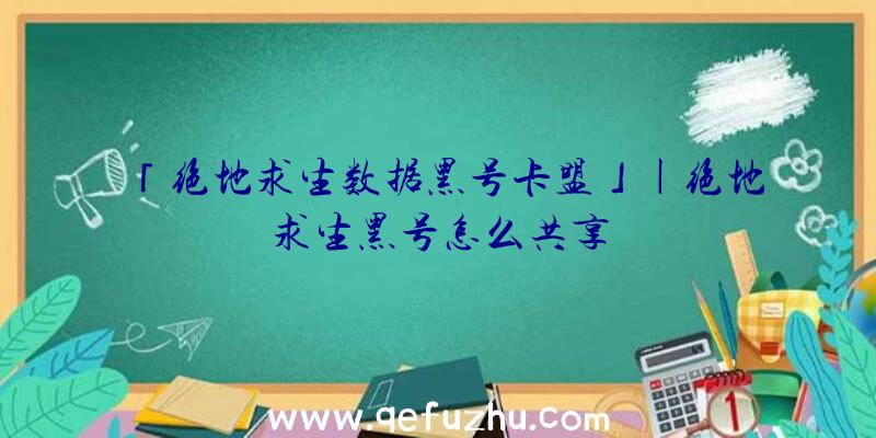 「绝地求生数据黑号卡盟」|绝地求生黑号怎么共享